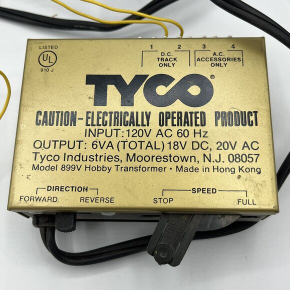 TYCO HO Scale Model 899V Hobby Transformer, Train Power Pack UNTESTED - Picture 8 of 8